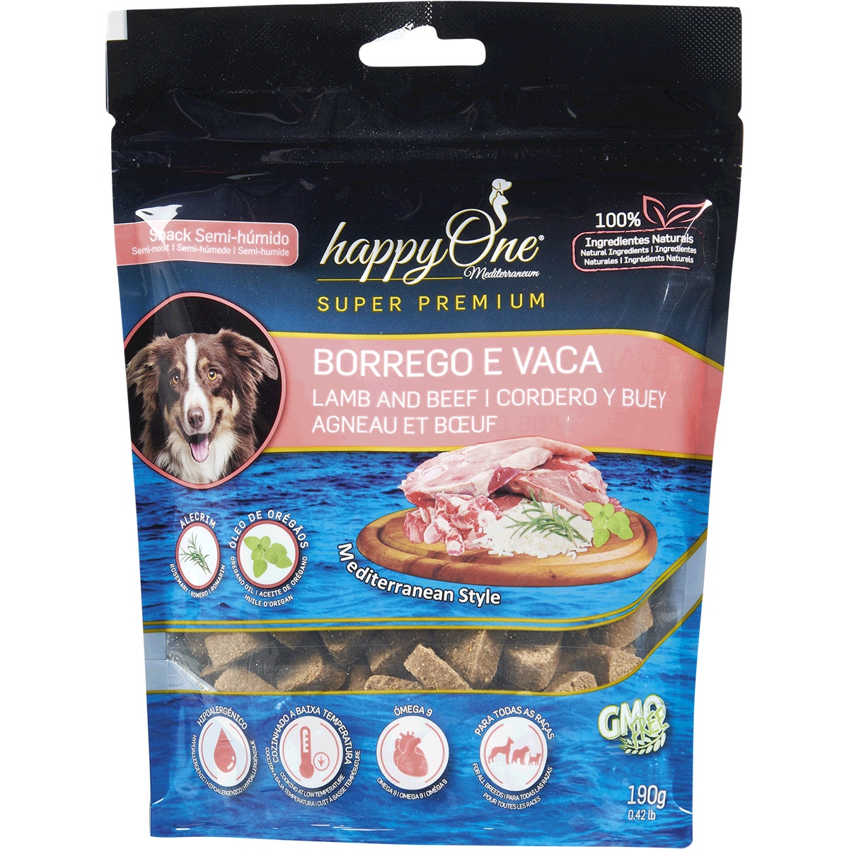 Snack para Cão Semi-Húmido de Borrego e Vaca embalagem 190 g