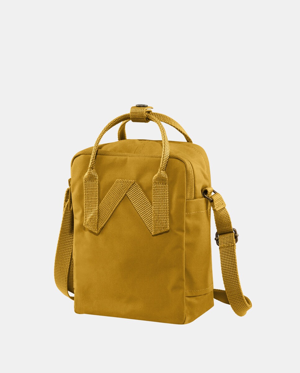Mala a Tiracolo Mini Unissexo Sling de Vinil com Fecho de Correr - Mostarda Mostarda-2