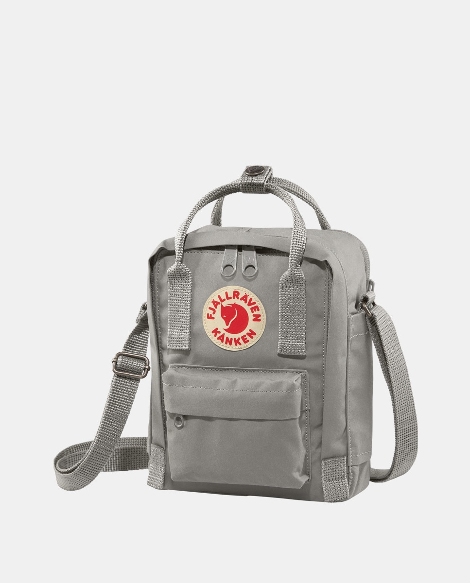 Mala a Tiracolo Mini Unissexo Sling de Vinil com Fecho de Correr - Cinzento Cinzento-2