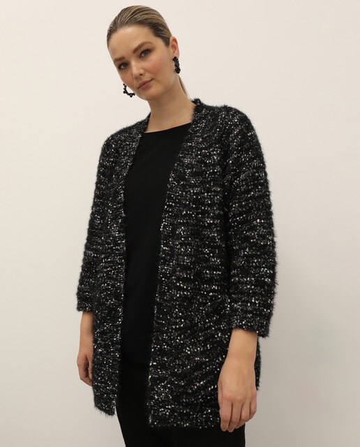 Chaqueta larga de mujer talla grande textura bolsillos · Couchel · El Corte  Inglés