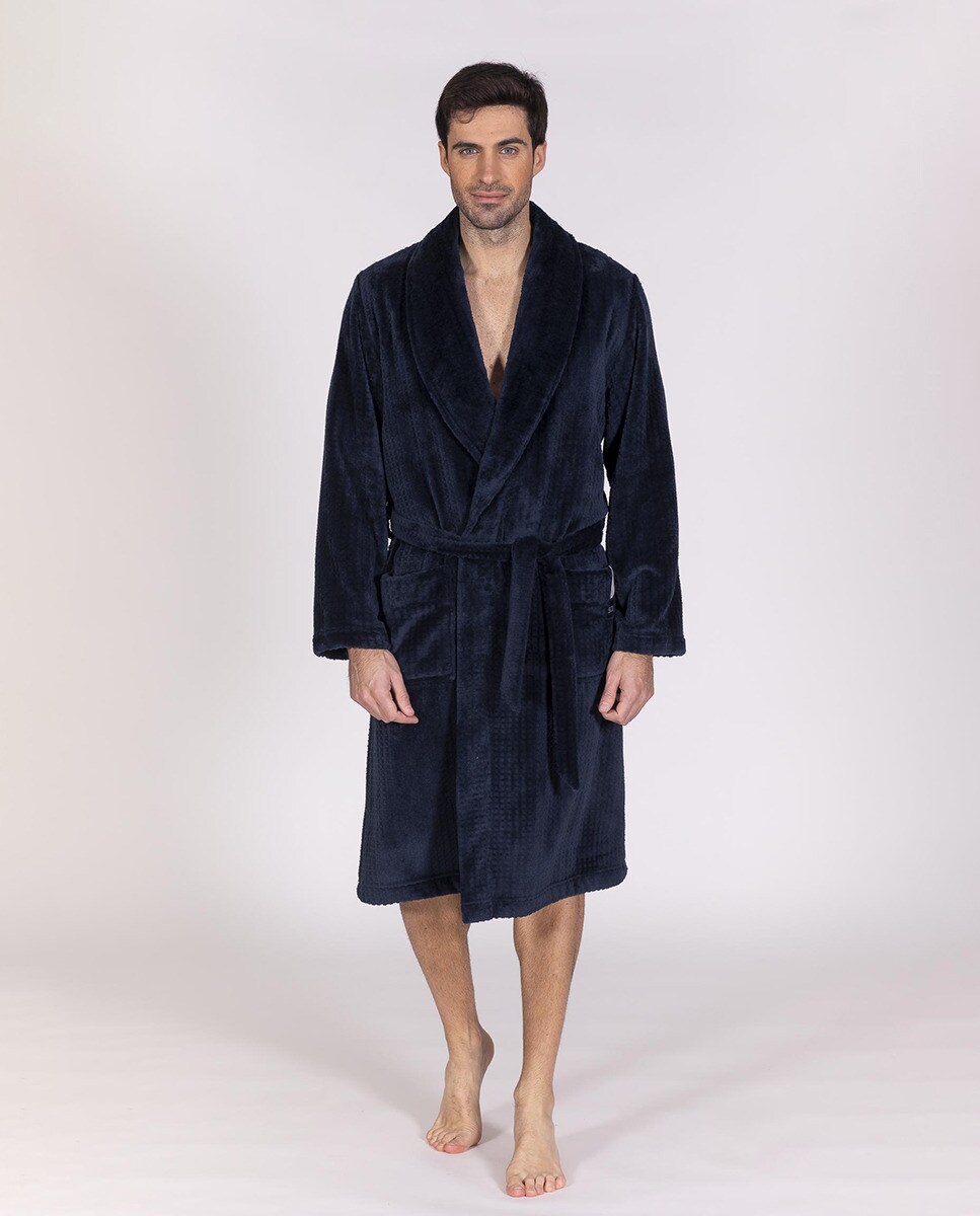 Bata de hombre lisa de velour gofrado · Egatex · El Corte Inglés
