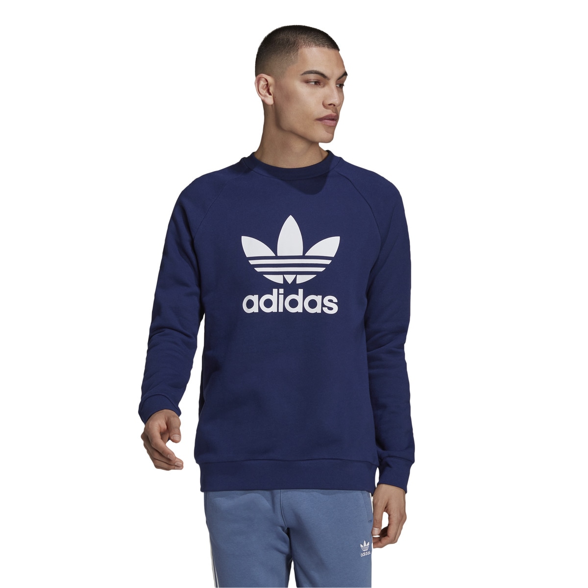 Sweatshirt de homem Trefoil Adidas Originals Azul / Branco-2