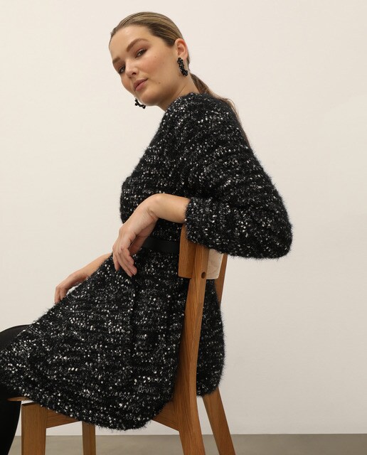 Chaqueta larga de mujer talla grande textura bolsillos · Couchel · El Corte  Inglés