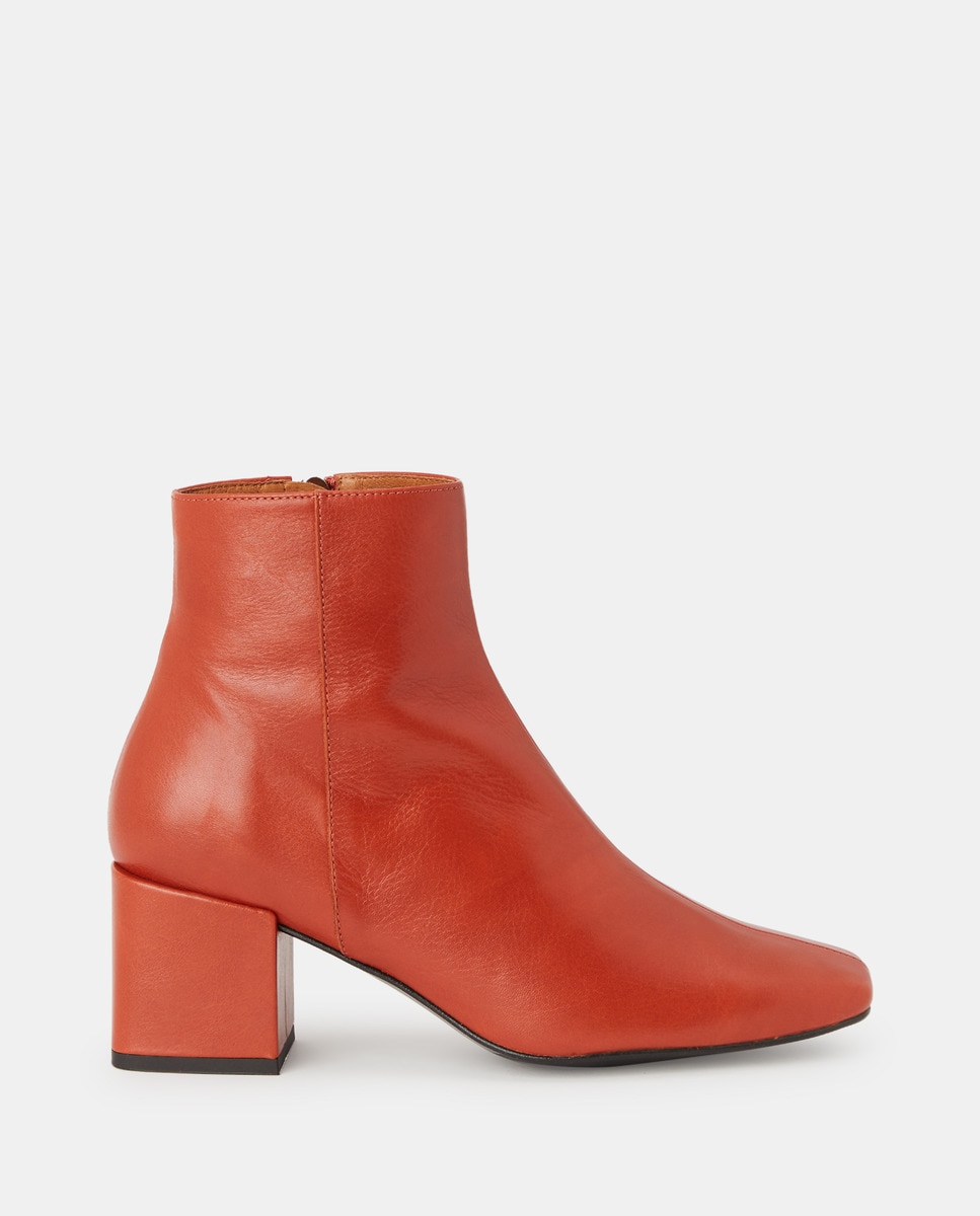 Botines de mujer en piel de color naranja · Zendra Basic · El Corte Inglés