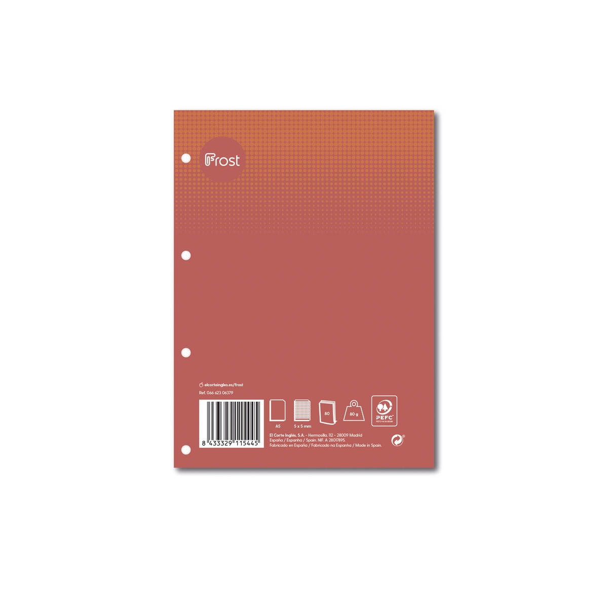 Imagen 0 de Recambio A5 80 Hojas Frost rojo y Naranja