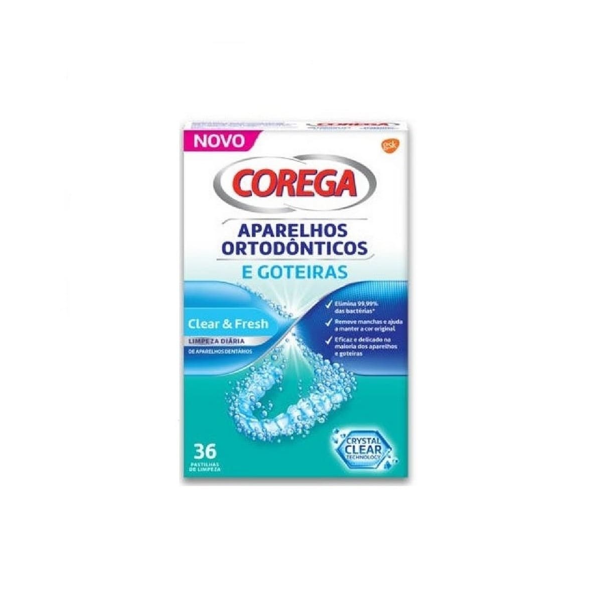 Pastilhas de Limpeza Ortodôntica e Goteiras 36un Corega 1