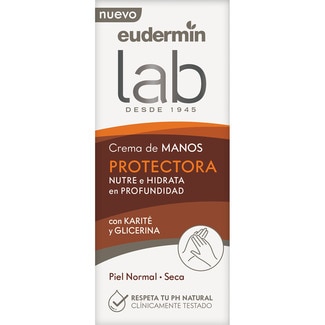 Lab crema de manos protectora con karité y glicerina para piel normal tubo 75 ml - Eudermin