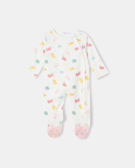 Pijama de bebé niña velour gatos · Cotton Juice · El Corte Inglés