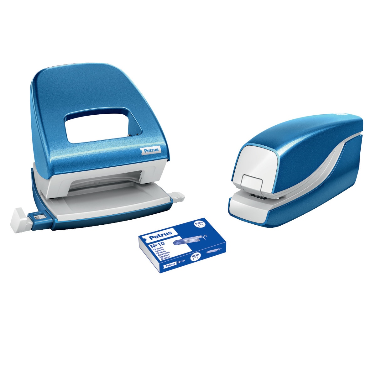 Grapadora Modelo E-310 PETRUS Eléctrica Azul 4