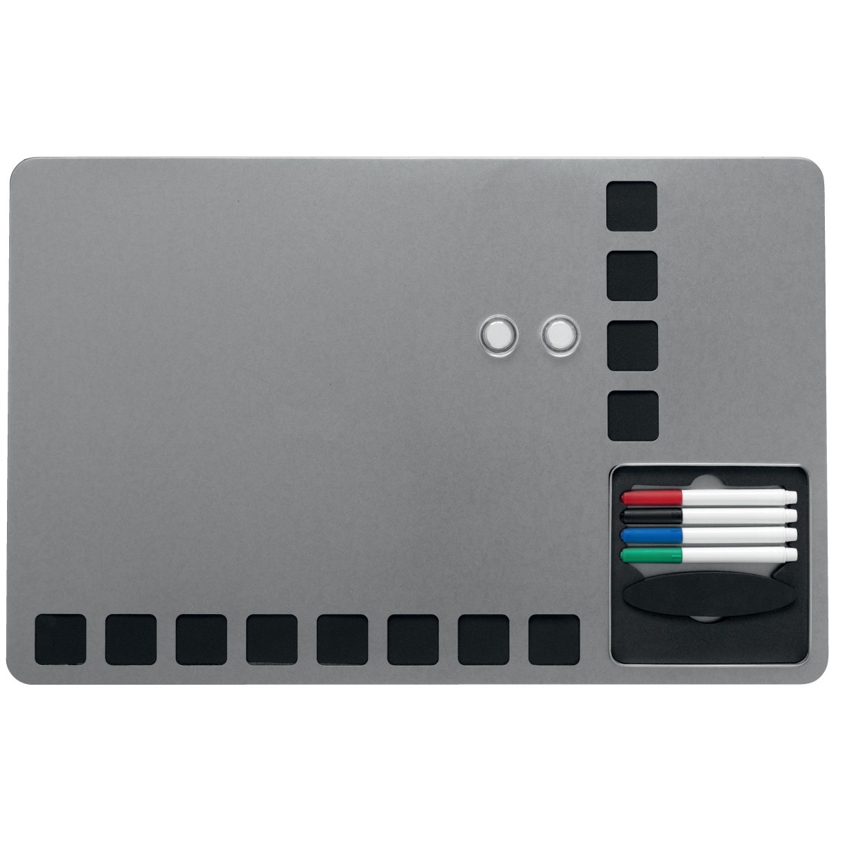 Pizarra magnética combinada con cuadrículas espuma + Kit escritura 610x390 mm NOBO plata 3