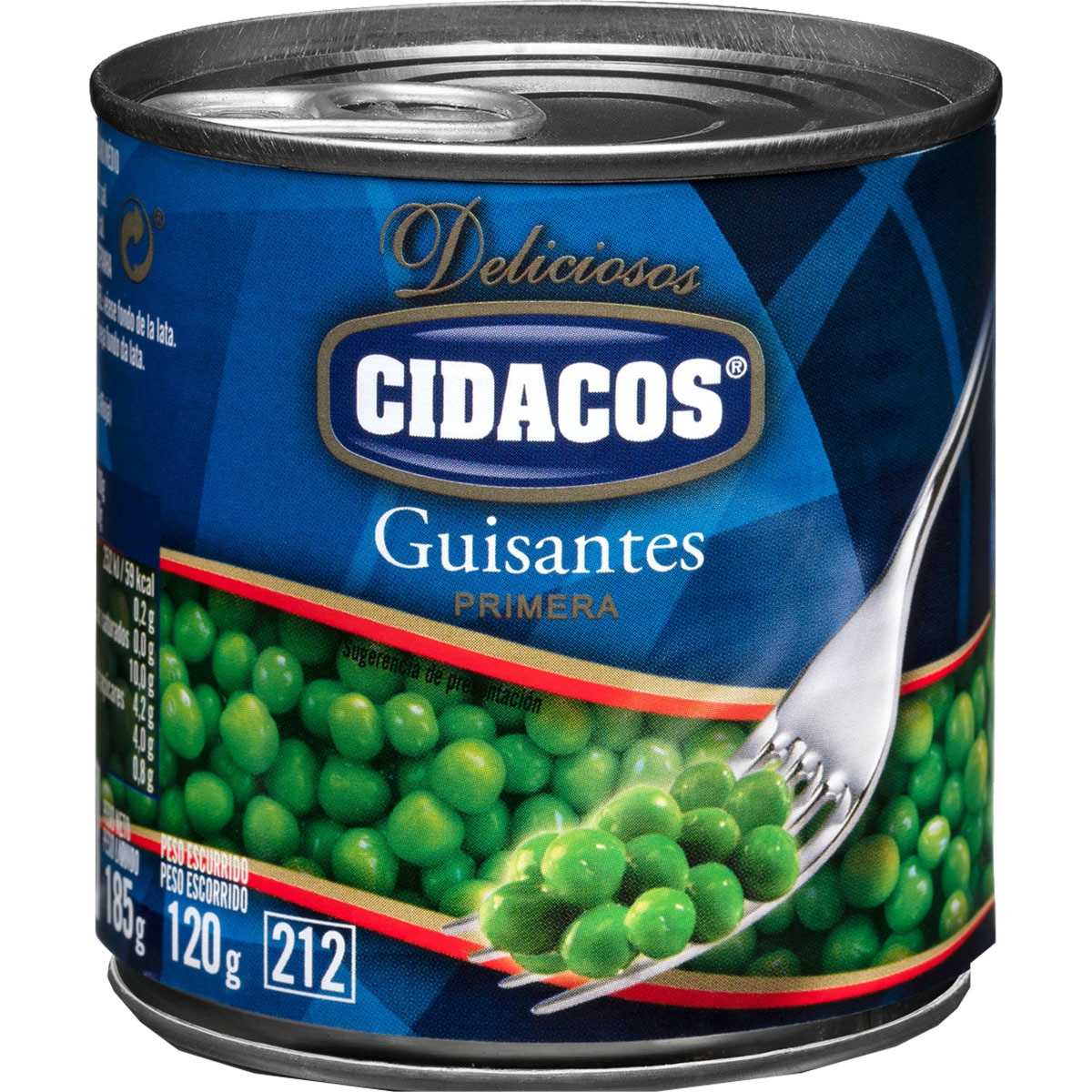 guisantes al natural primera lata 120 g neto escurrido