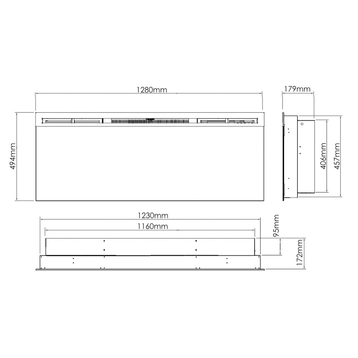 Simulador Eléctrico Colgar/Empotrar Prism 50 Negro-8