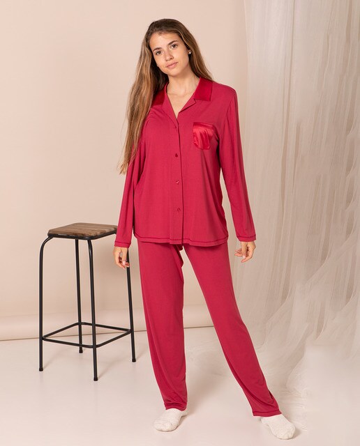 Pijama de mujer con cuello camisero abierto · Mitjans · El Corte Inglés