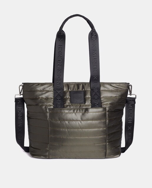 Bolso shopper Cover de nylon acolchado en kaki con asa larga extraíble ·  Munich · El Corte Inglés