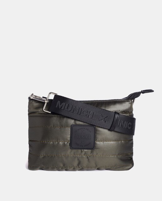Bandolera Cover de nylon acolchado en kaki con asa larga regulable · Munich  · El Corte Inglés