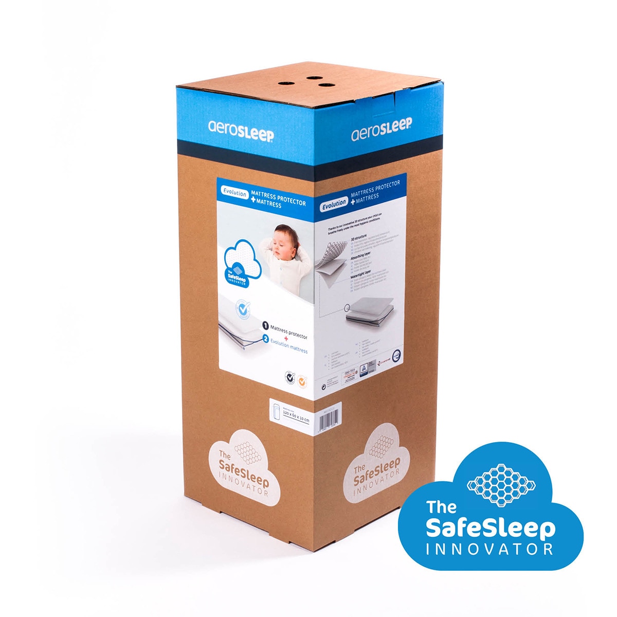 Colchão e Protetor de Colchão Safe Sleep Pack Essential (Disponível em Várias Medidas) - Branco Branco-8