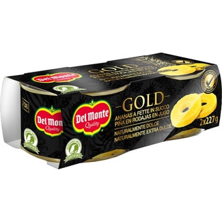 piña gold en rodajas en su jugo pack 2 lata 227 g neto escurrido - Del Monte