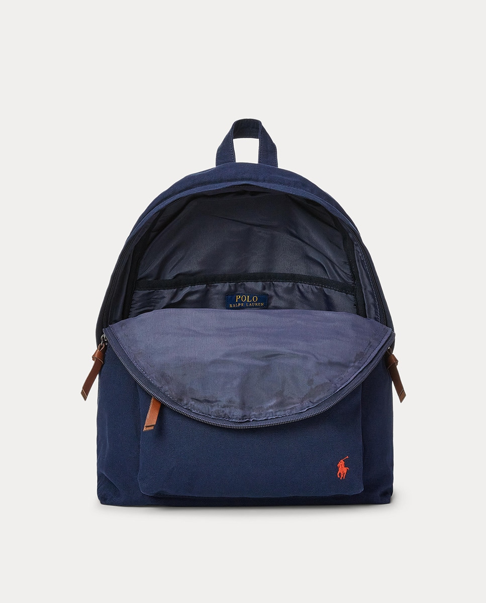 Mochila de algodão azul-marinho Azul marino-5