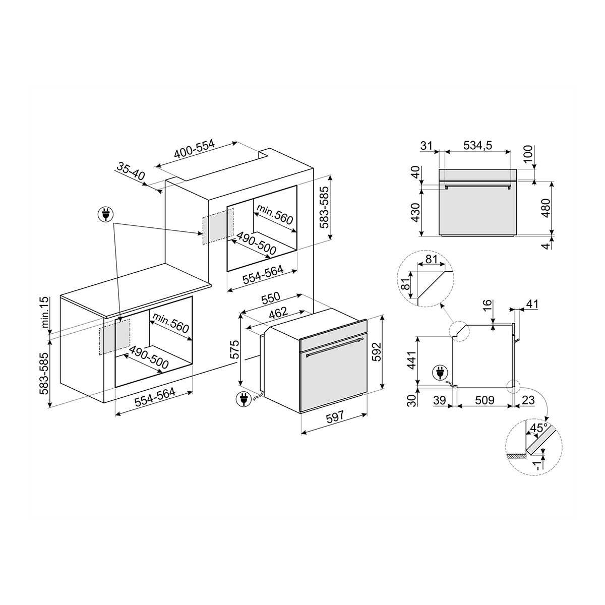 Forno Termoventilado Smeg Classica SF6300TVX VaporClean de 70 Litros - Aço Inox Aço inoxidável-2