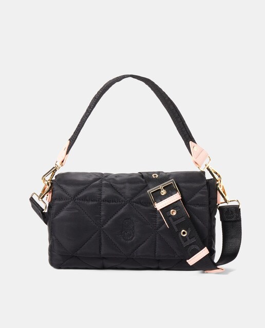 Bandolera de mujer Gloria Ortiz Lena acolchada en negro con solapa · Gloria  Ortiz · El Corte Inglés