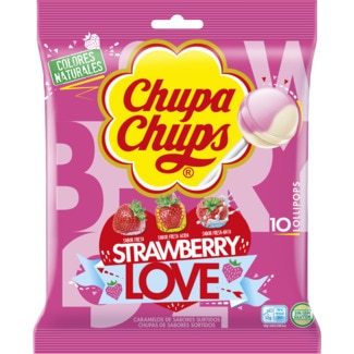 Chupa Chupa de Morango Love embalagem 120 g - Chupa Chups