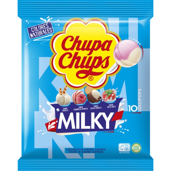 Chupa Chupa de Leite com Sabores Sortidos Pack 10 embalagem 120 g