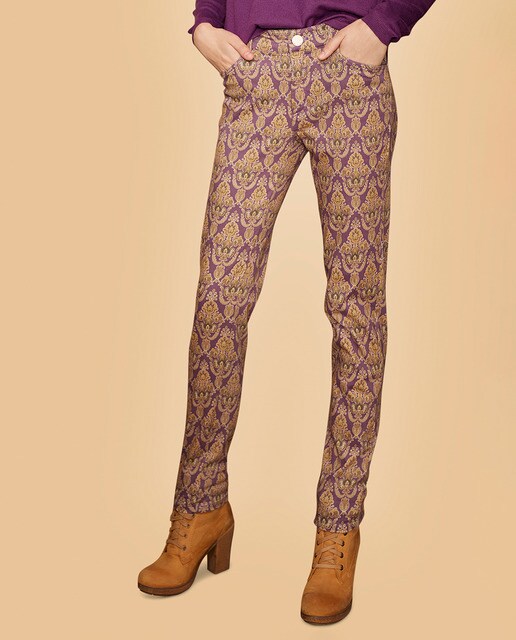 Pantalón de mujer stretch estampado damasco cinco bolsillos · Escorpion · El  Corte Inglés