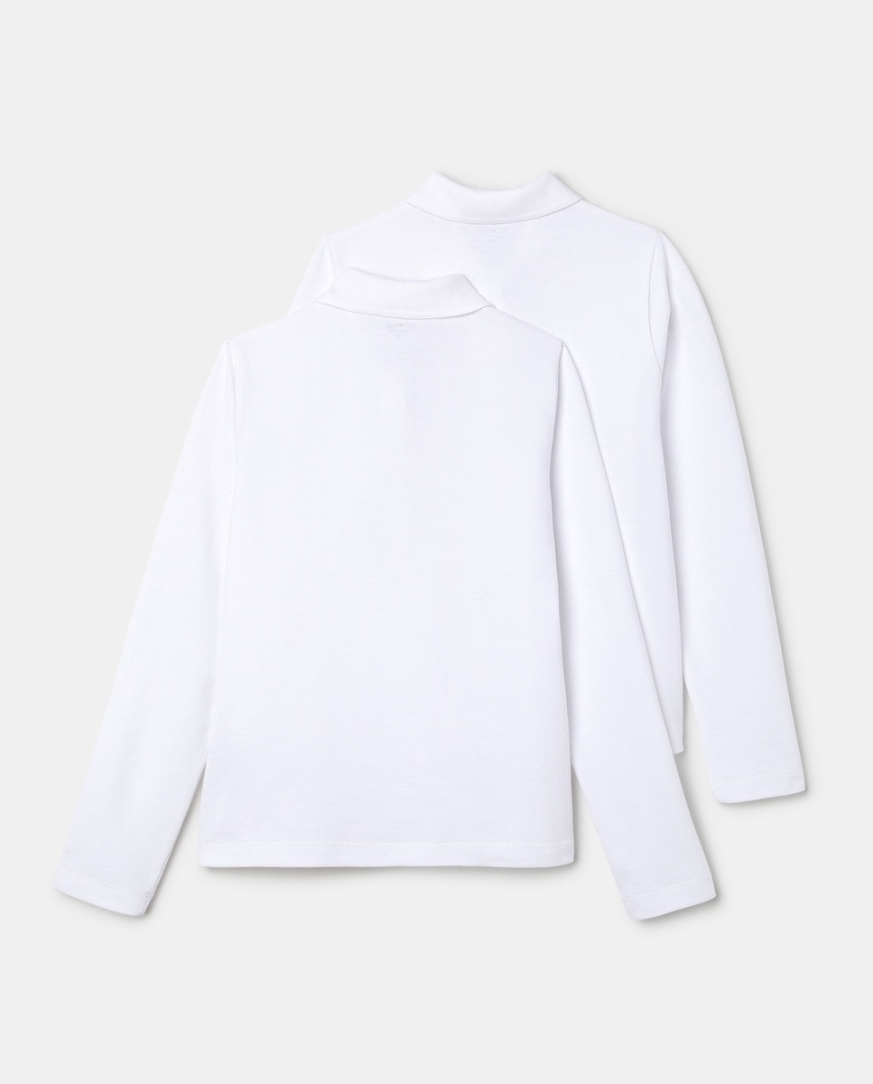 Pack De Polos Colegio Manga Larga de niña Blanco-2