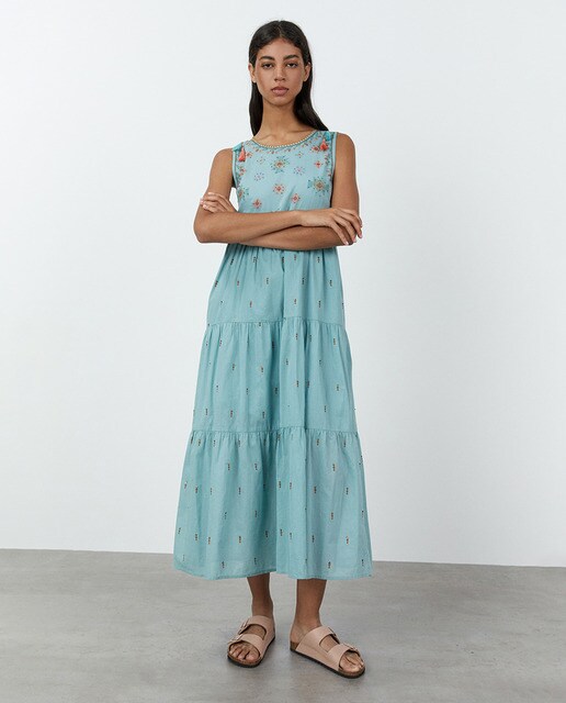 Vestido largo bordado · Sfera · El Corte Inglés