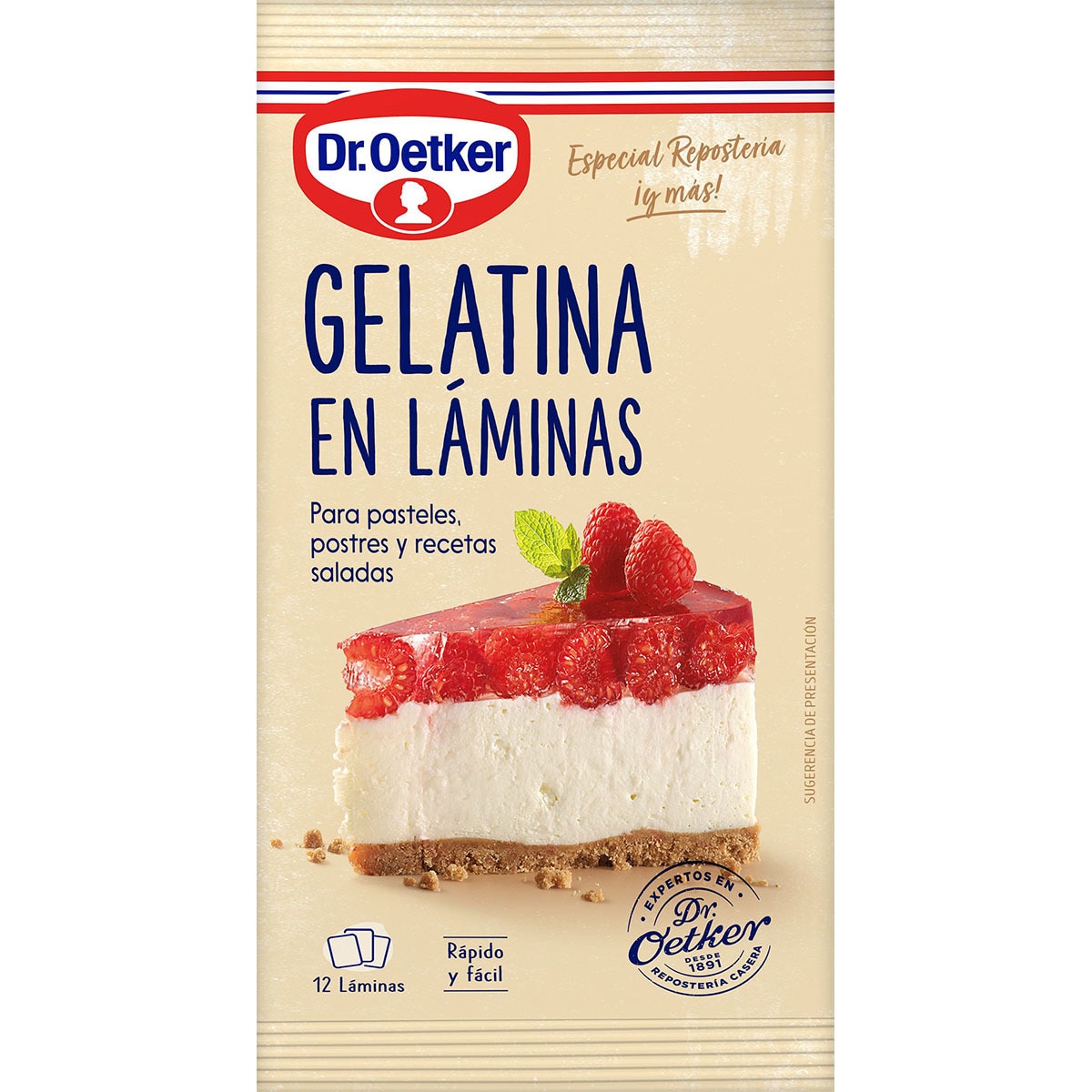 gelatina en láminas 12 unidades sobre 20 g