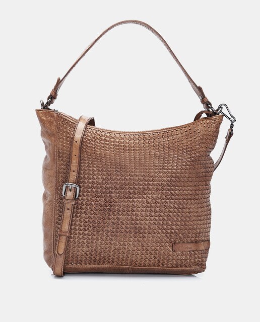 Hobo grande Abbacino de piel trenzada en camel · Abbacino · El Corte Inglés