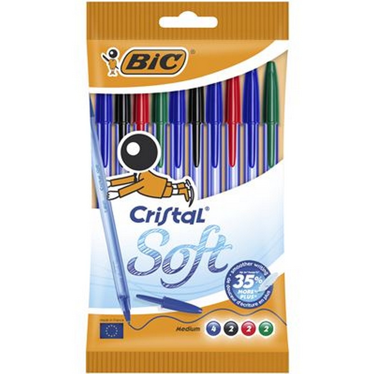 Imagem 0 de Pack de 10 canetas esferográficas Cristal Soft Ponta Média e Escrita Suave