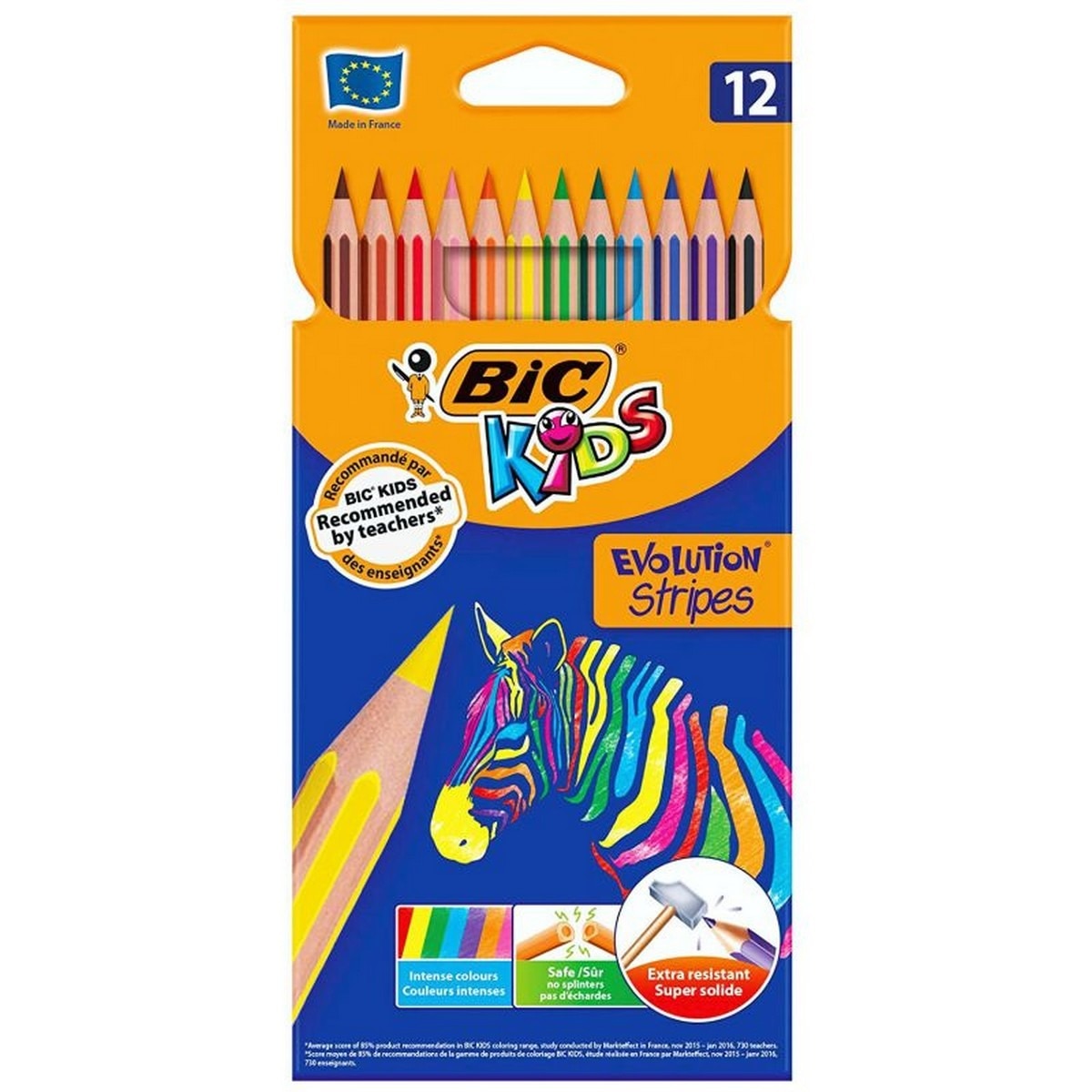 Imagem 0 de Pack de 12 Lápis de Cor para Criança de Colorir Kids Evolution Stripes