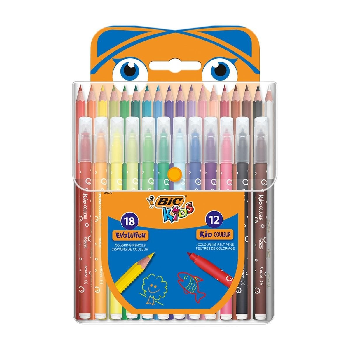Pack de Colorir para Crianças, 18 Lápis de Cor e 12 Marcadores para Colorir Kids Multicolor-1