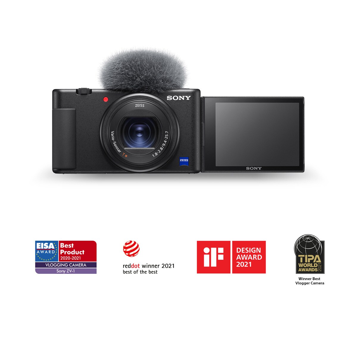 Sony ZV-1A. Cámara digital para vlogs con pantalla abatible y vídeo en 4K Negro-2
