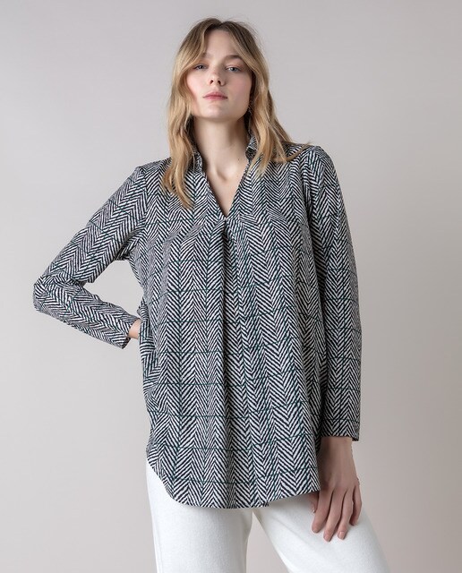 Blusa de mujer lisa con cuello camisero · Naulover · El Corte Inglés