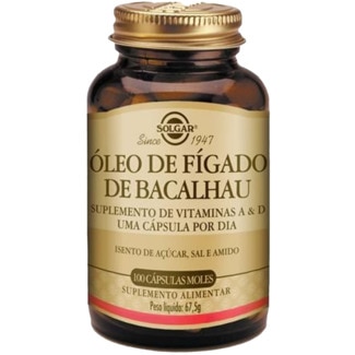 Óleo de Fígado de Bacalhau frasco 100 cápsulas - Solgar