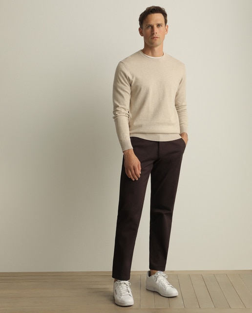 Pantalón Tommy Hilfiger Chino Denton Granate Para Hombre