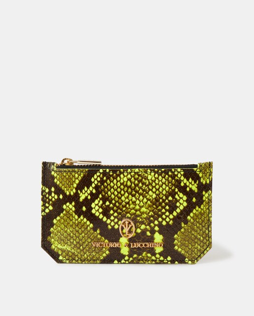 Tarjetero de mujer Victorio \u0026 Lucchino de piel en amarillo efecto serpiente  · Victorio \u0026 Lucchino · El Corte Inglés