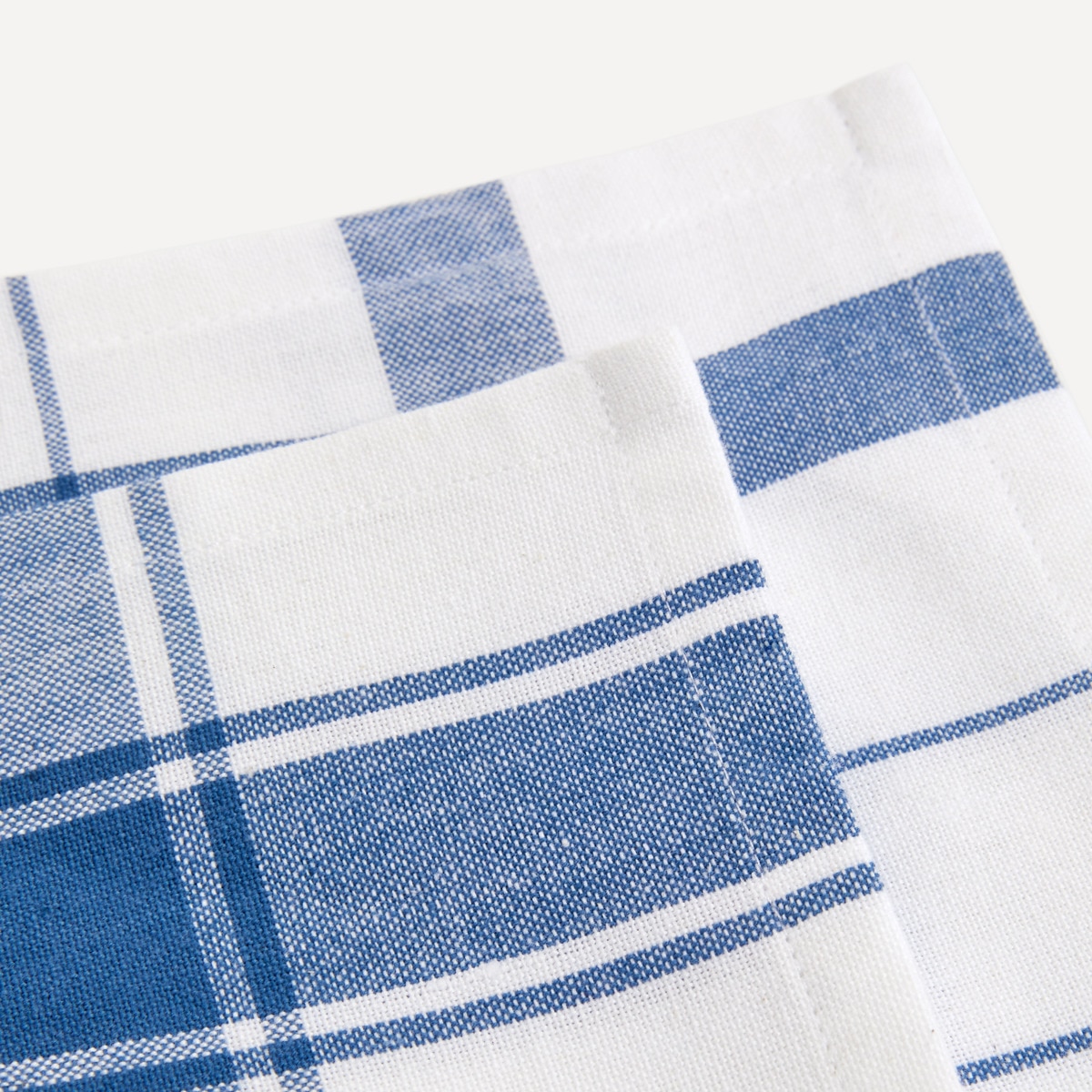 Conjunto de 2 panos de cozinha de sarja de algodão Basic II Azul-6