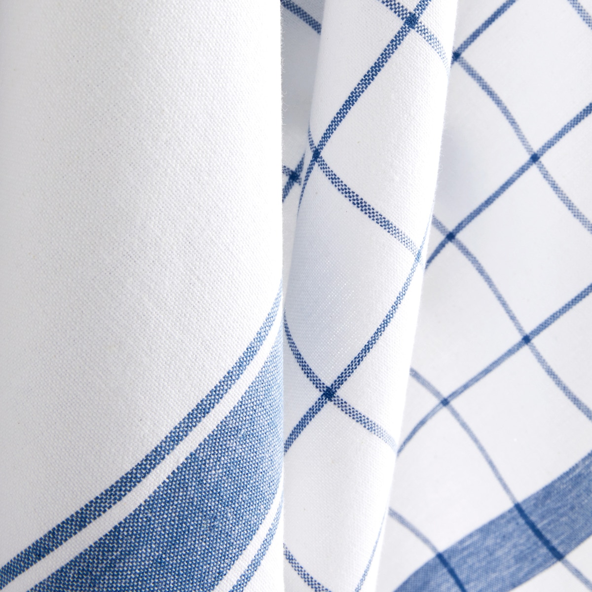 Conjunto de 2 panos de cozinha de sarja de algodão Basic II Azul-2