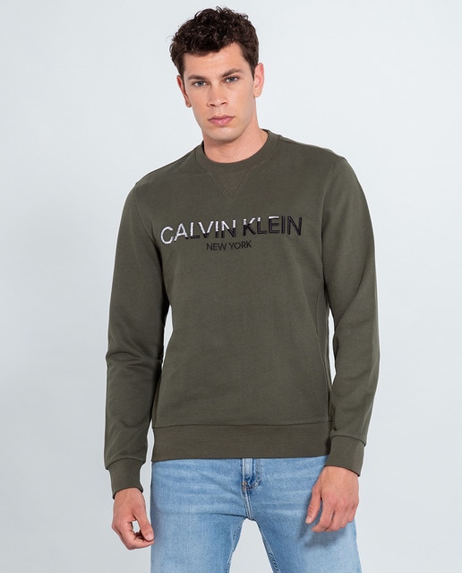 Sudadera de hombre verde de algodón orgánico · Calvin Klein · El Corte  Inglés