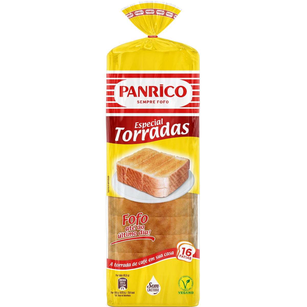 Pão de Forma Especial Torradas Vegan sem Lactose embalagem 750 g
