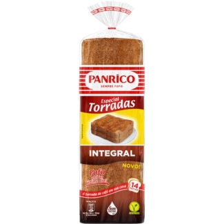 Pão de Forma Integral Especial Torradas Vegan sem Lactose embalagem 520 g - Panrico