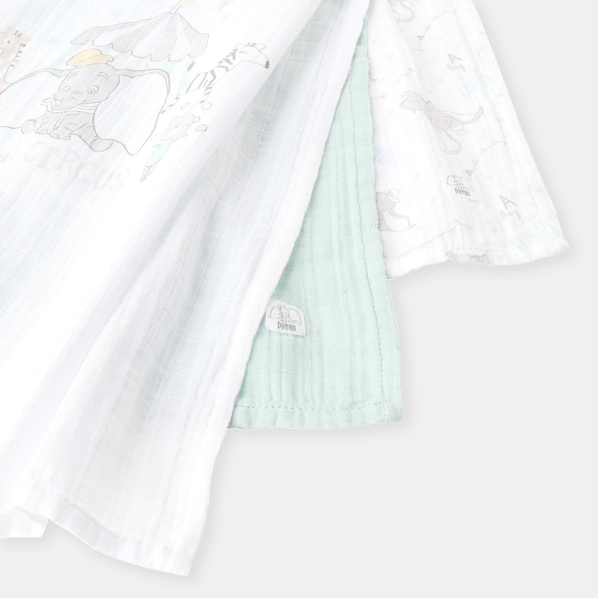 Pack de 3 Musselinas Dumbo Estampadas Verde-2