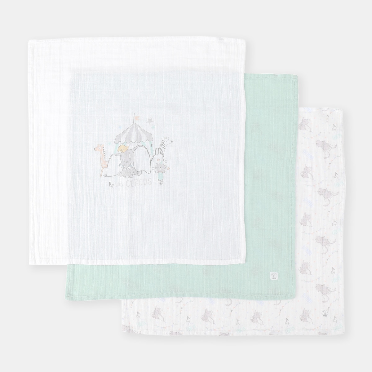 Pack de 3 Musselinas Dumbo Estampadas Verde-1