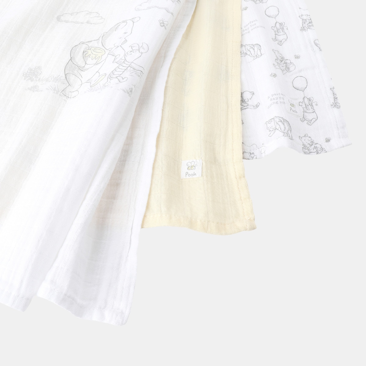 Pack de 3 Musselinas Winnie the Pooh Estampadas Cinzento-2