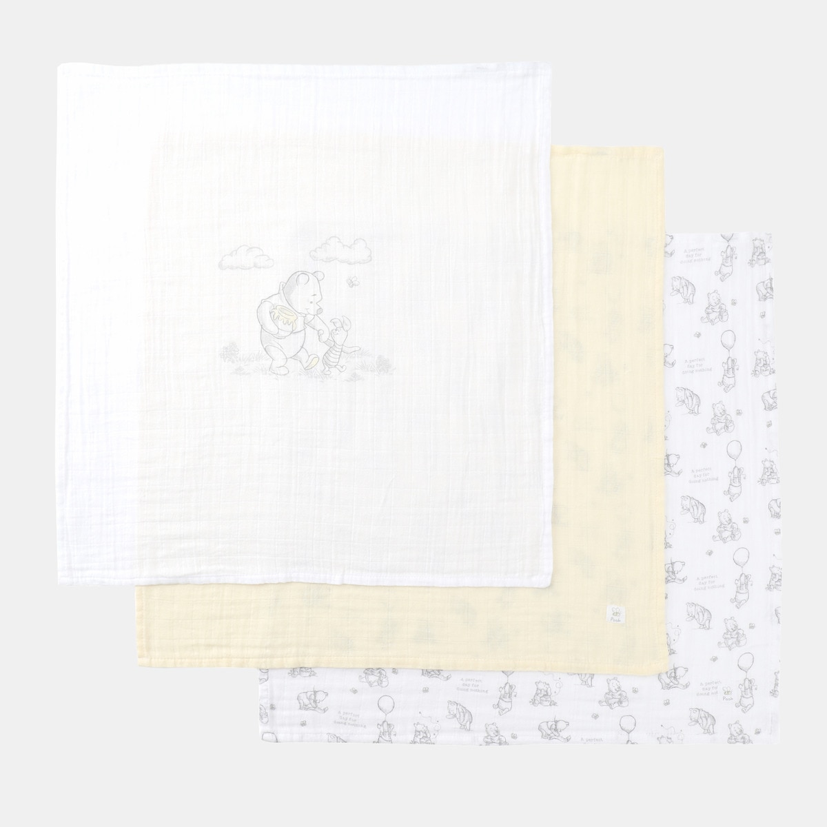Pack de 3 Musselinas Winnie the Pooh Estampadas Cinzento-1