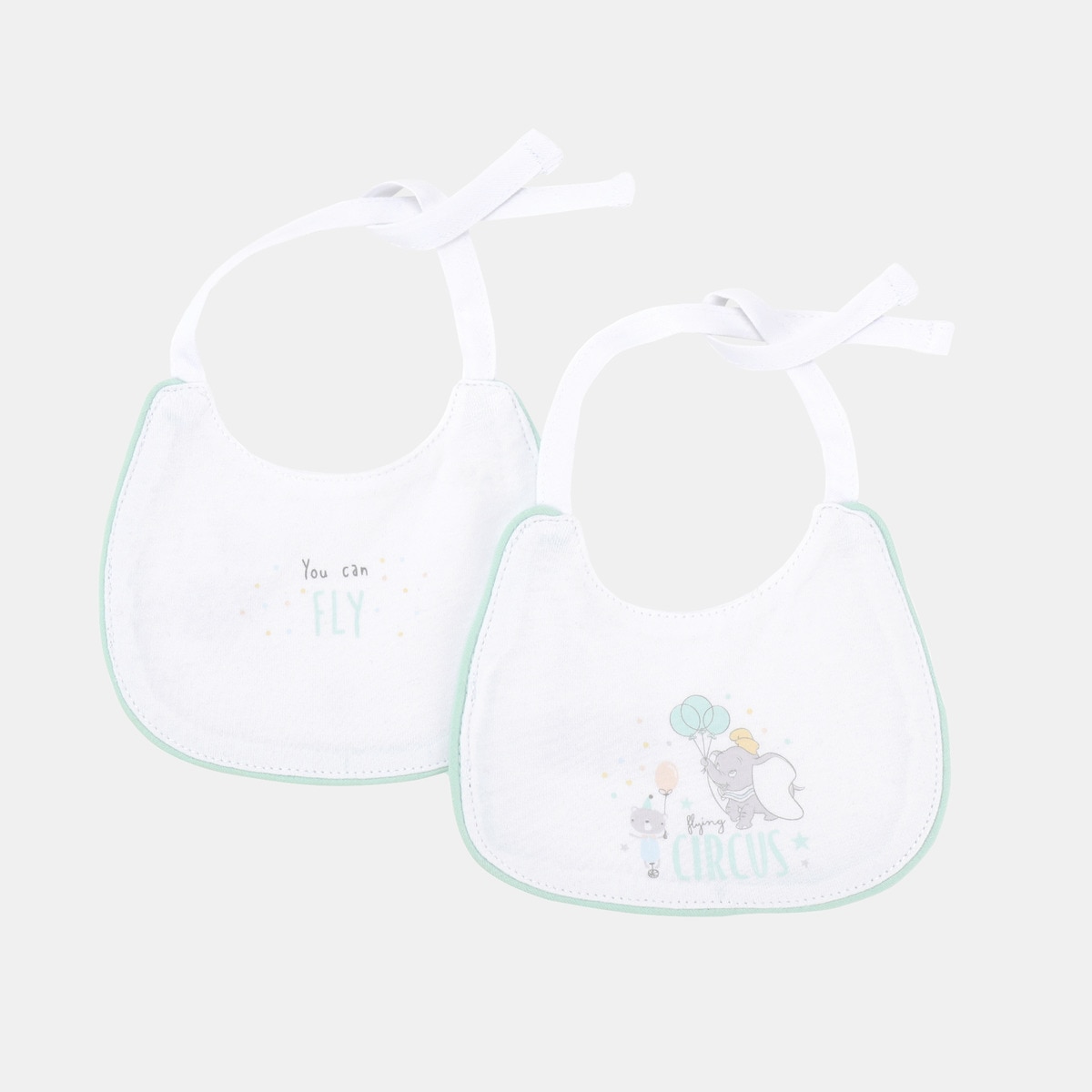 Pack de 2 Babetes Dumbo Estampados Verde-1