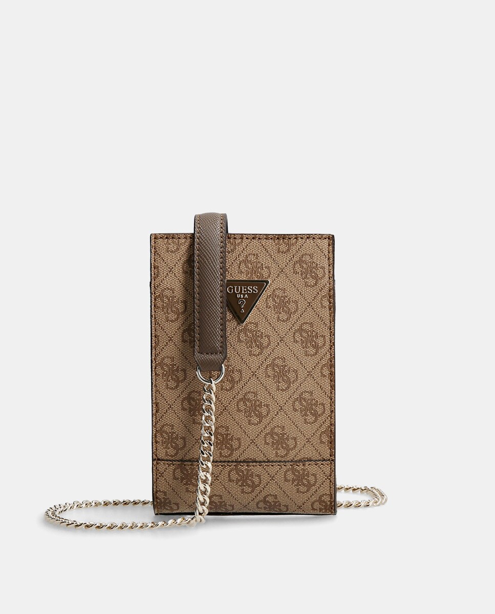 Bolso para móvil Cordelia en marrón claro con estampado de logos · Guess · El  Corte Inglés
